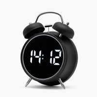 Royal Opera Black Alarm Clock Twin Bell Digital Display