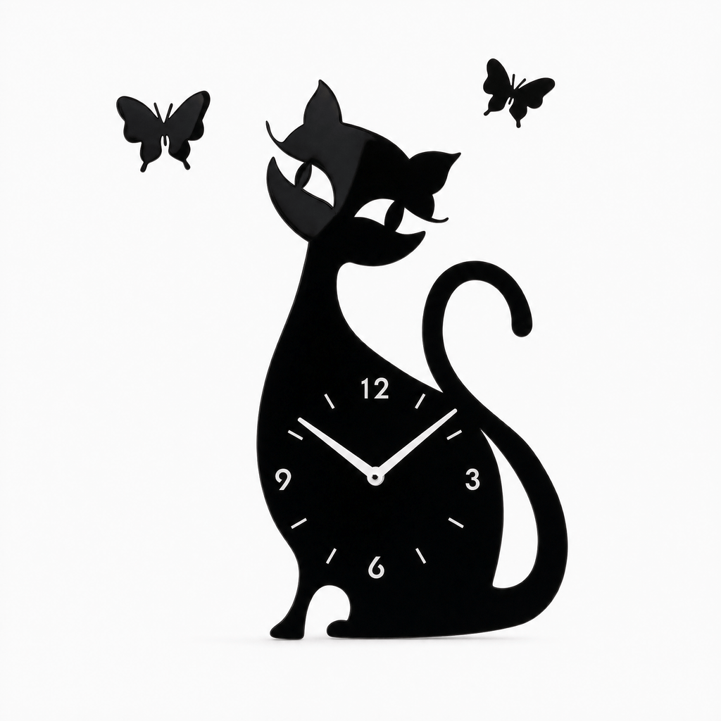 Royal Opera Black Cat Silhouette Wall Clock