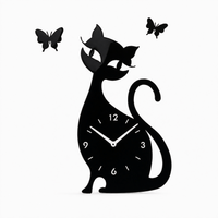 Royal Opera Black Cat Silhouette Wall Clock