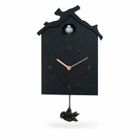 Royal Opera Black Cuckoo Clock Minimalist Pendulum