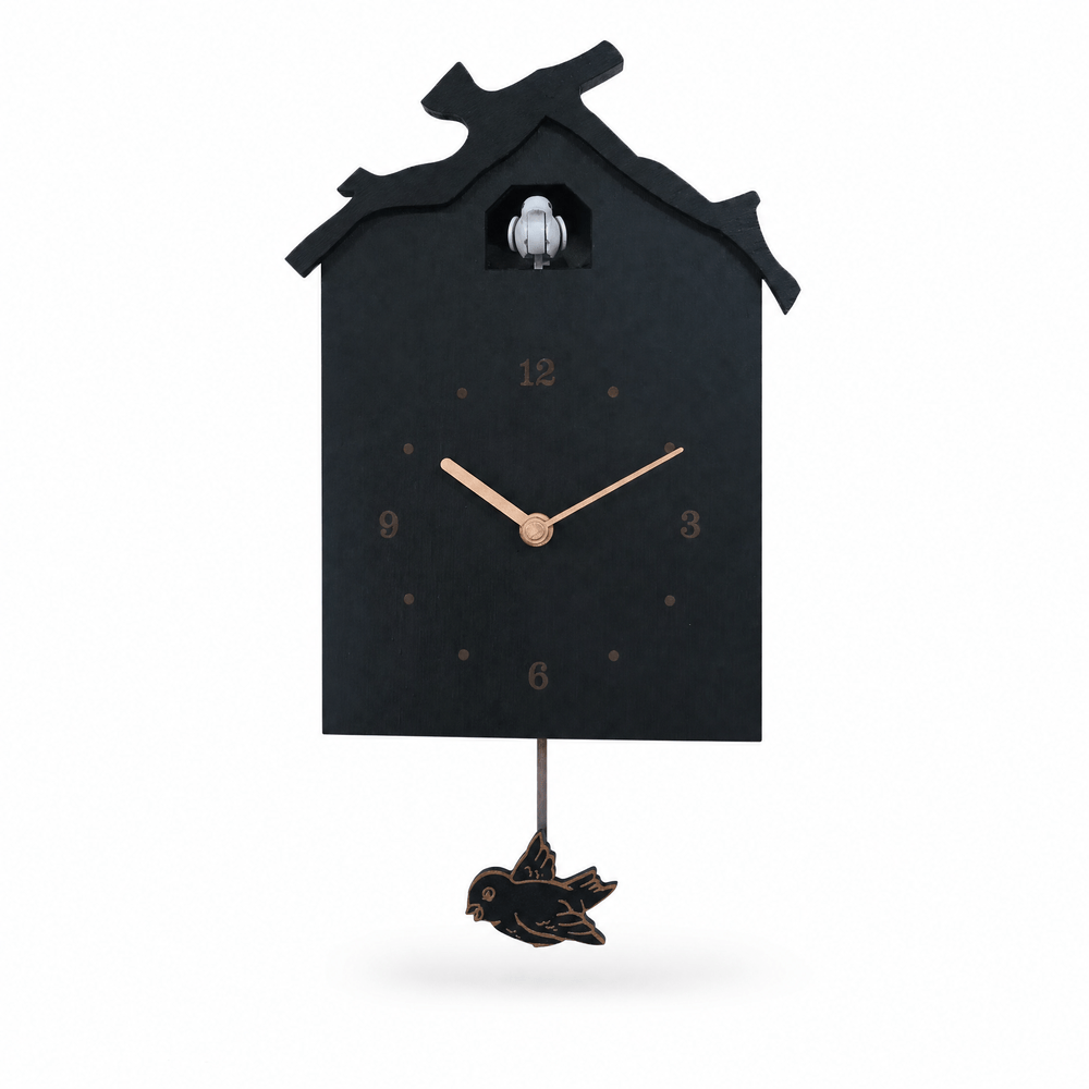 Royal Opera Black Cuckoo Clock Minimalist Pendulum