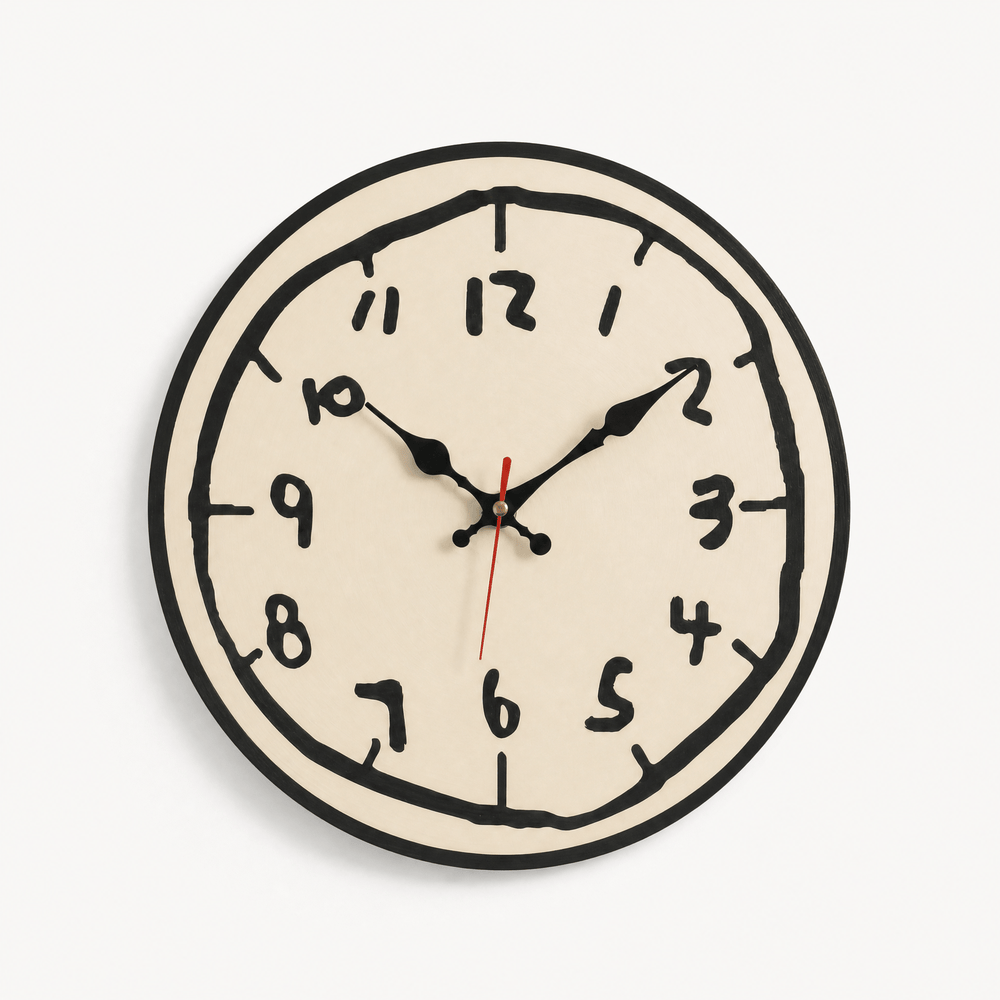 Royal Opera Black Doodle Hand-Drawn Round Wall Clock