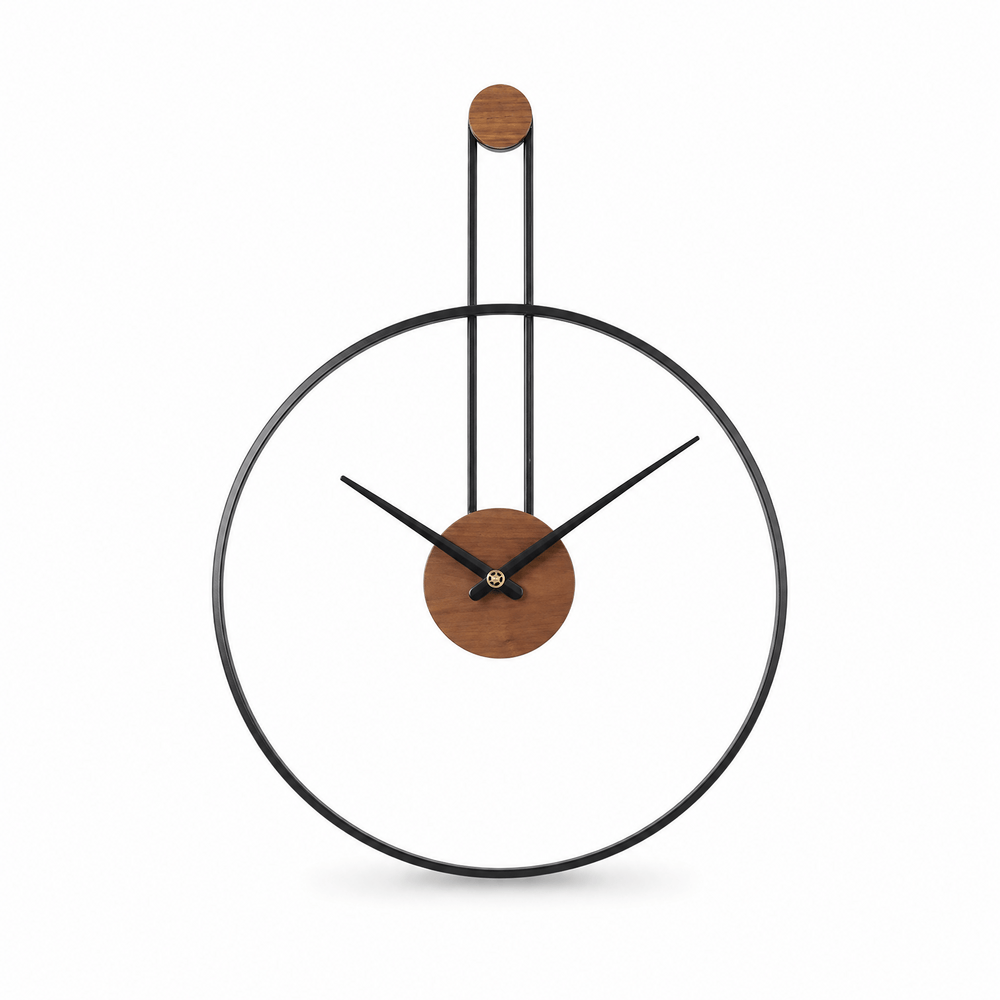 Royal Opera Black Minimalist Open Frame Wall Clock