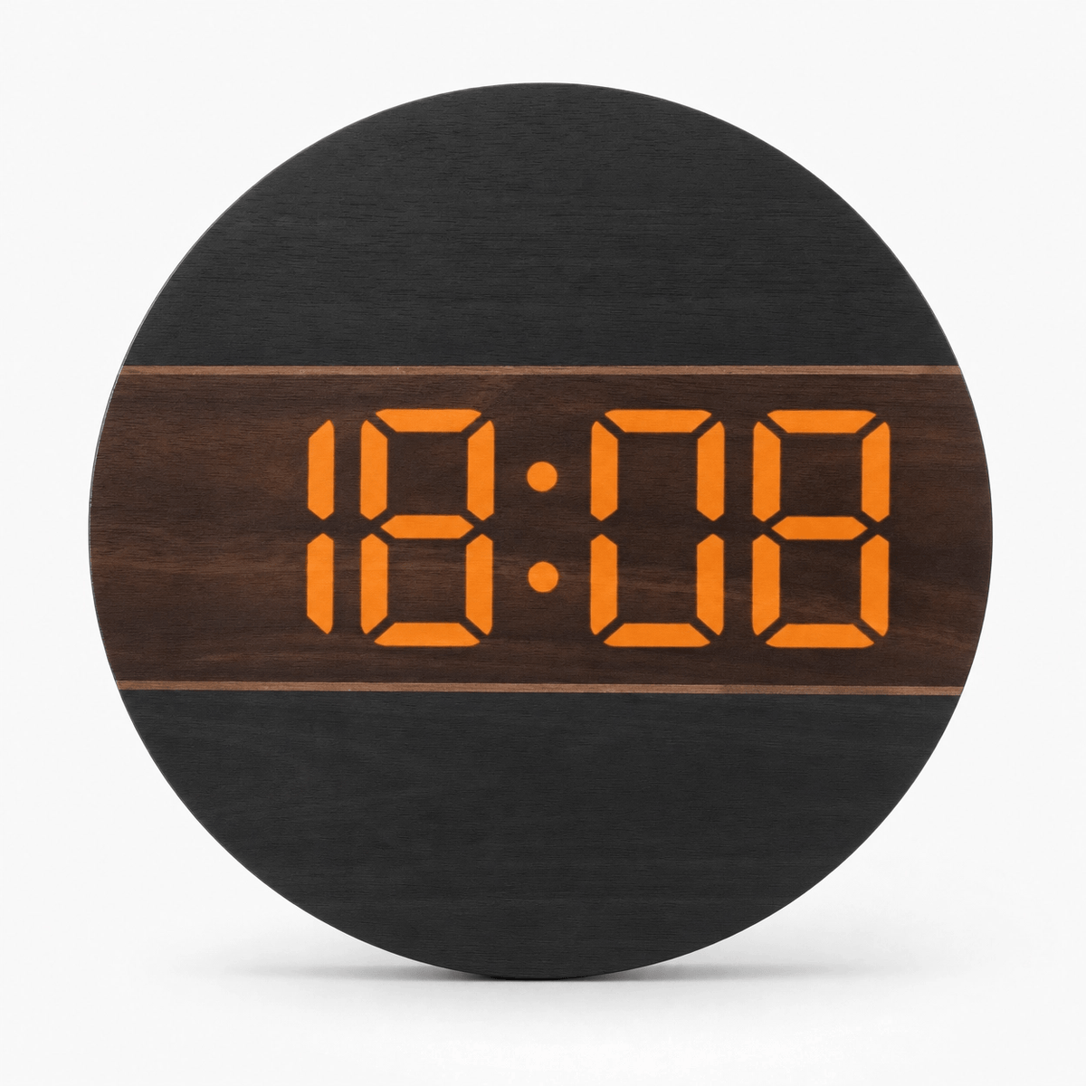 Royal Opera Black Minimalist Wooden Clock LED Display
