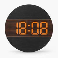 Royal Opera Black Minimalist Wooden Clock LED Display
