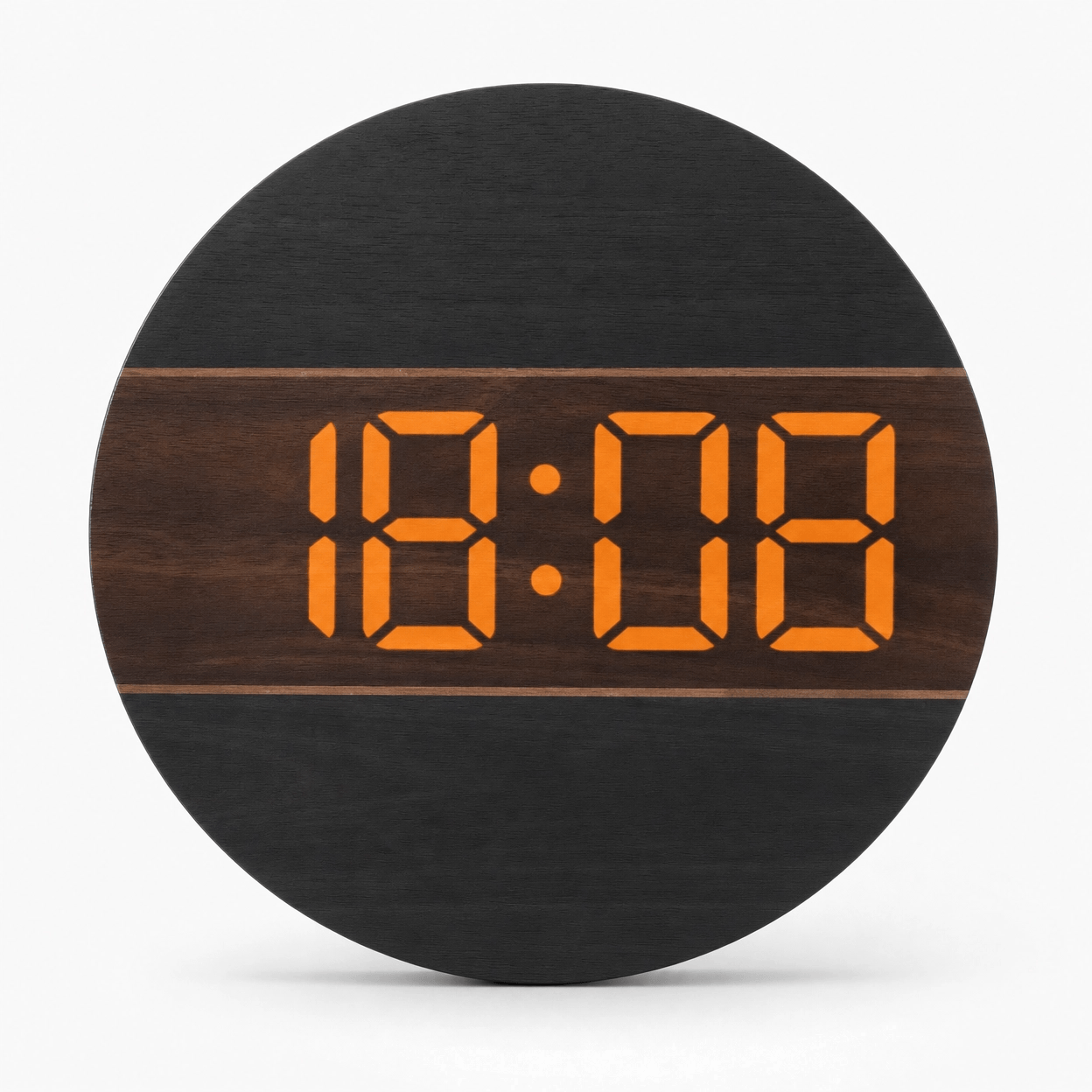 Royal Opera Black Minimalist Wooden Clock LED Display