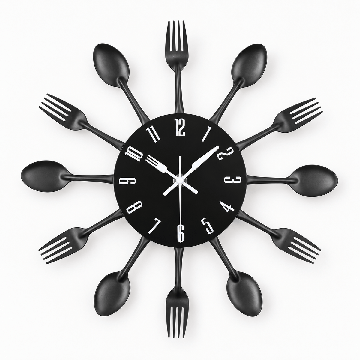 Royal Opera Black Modern Kitchen Clock Silent Movement