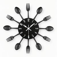 Royal Opera Black Modern Kitchen Clock Silent Movement