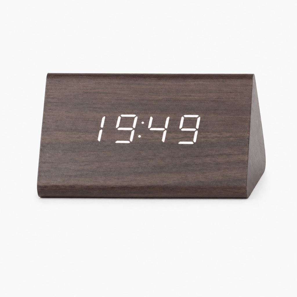 Royal Opera Black Modern Triangular LED Alarm Clock