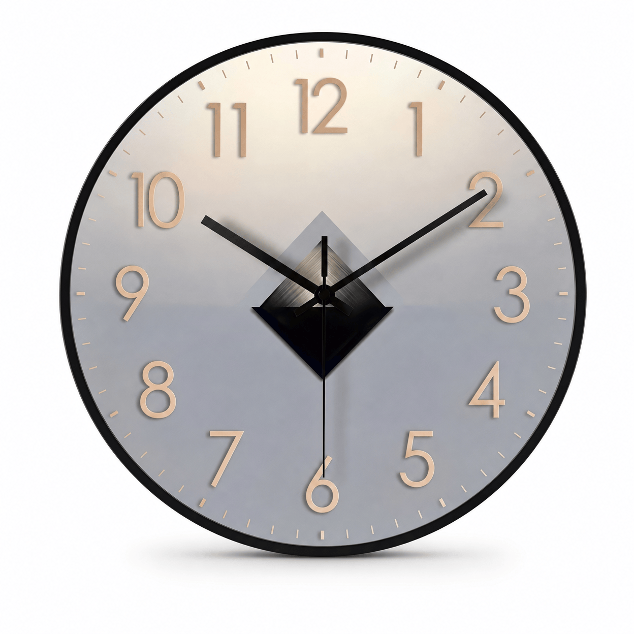 Royal Opera Black Wall Clock Raised Numbers Geometric Dial