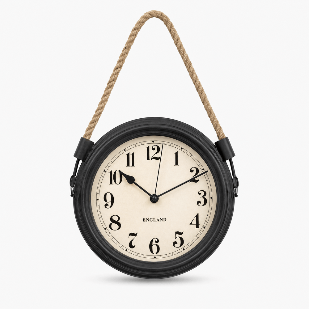 Royal Opera Black Wall Clock Vintage Silent Movement