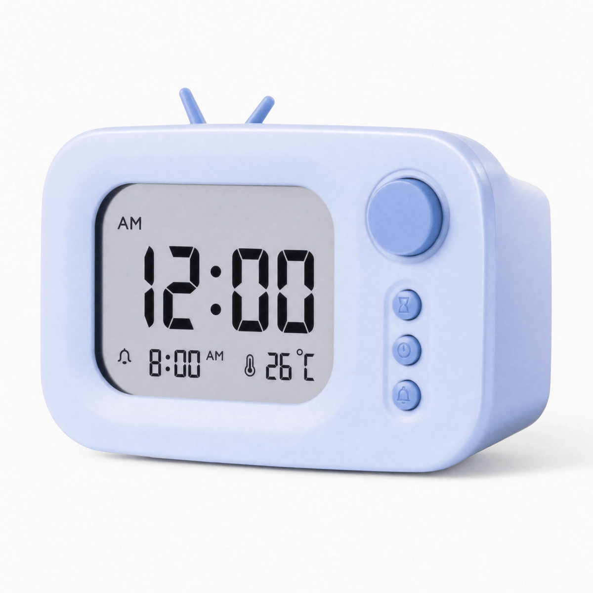 Royal Opera Blue Kids Alarm Clock Retro TV Shape
