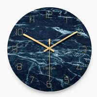 Royal Opera Blue Marble Effect Silent Wall Clock