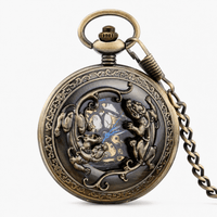 Royal Opera Bronze Pocket Watch Antique Skeleton Open