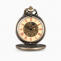 Royal Opera Bronze Pocket Watch Greek Pattern Skeleton
