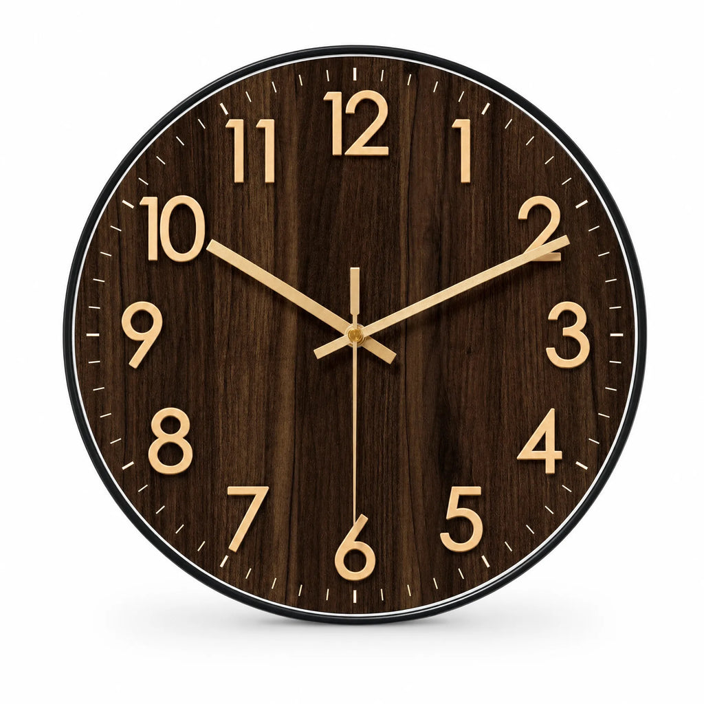 Royal Opera Brown / 25 cm Wall Clock Farmhouse Silent