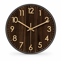 Royal Opera Brown / 25 cm Wall Clock Farmhouse Silent