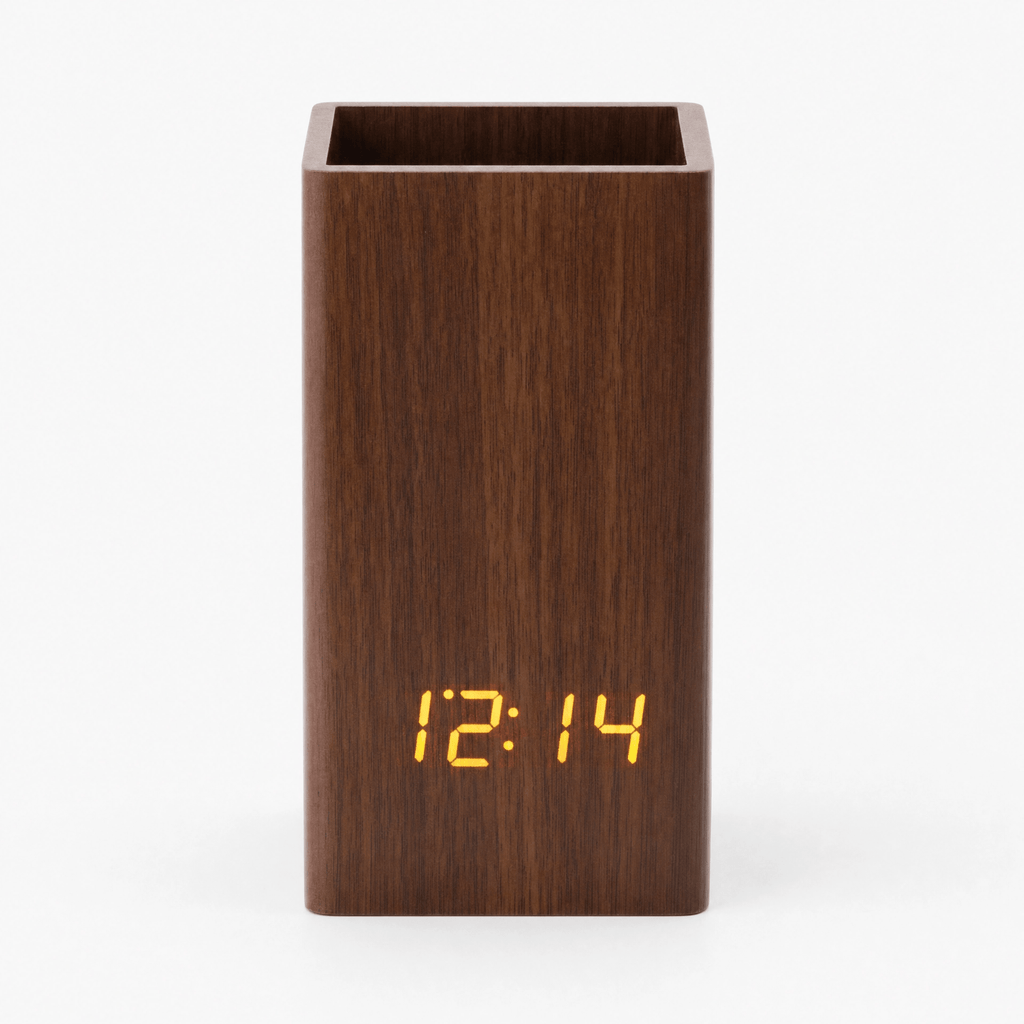 Royal Opera Brown Alarm Clock Digital Pen Holder