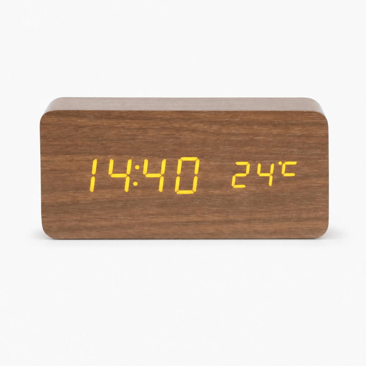 Royal Opera Brown Digital Alarm Clock Temperature Display