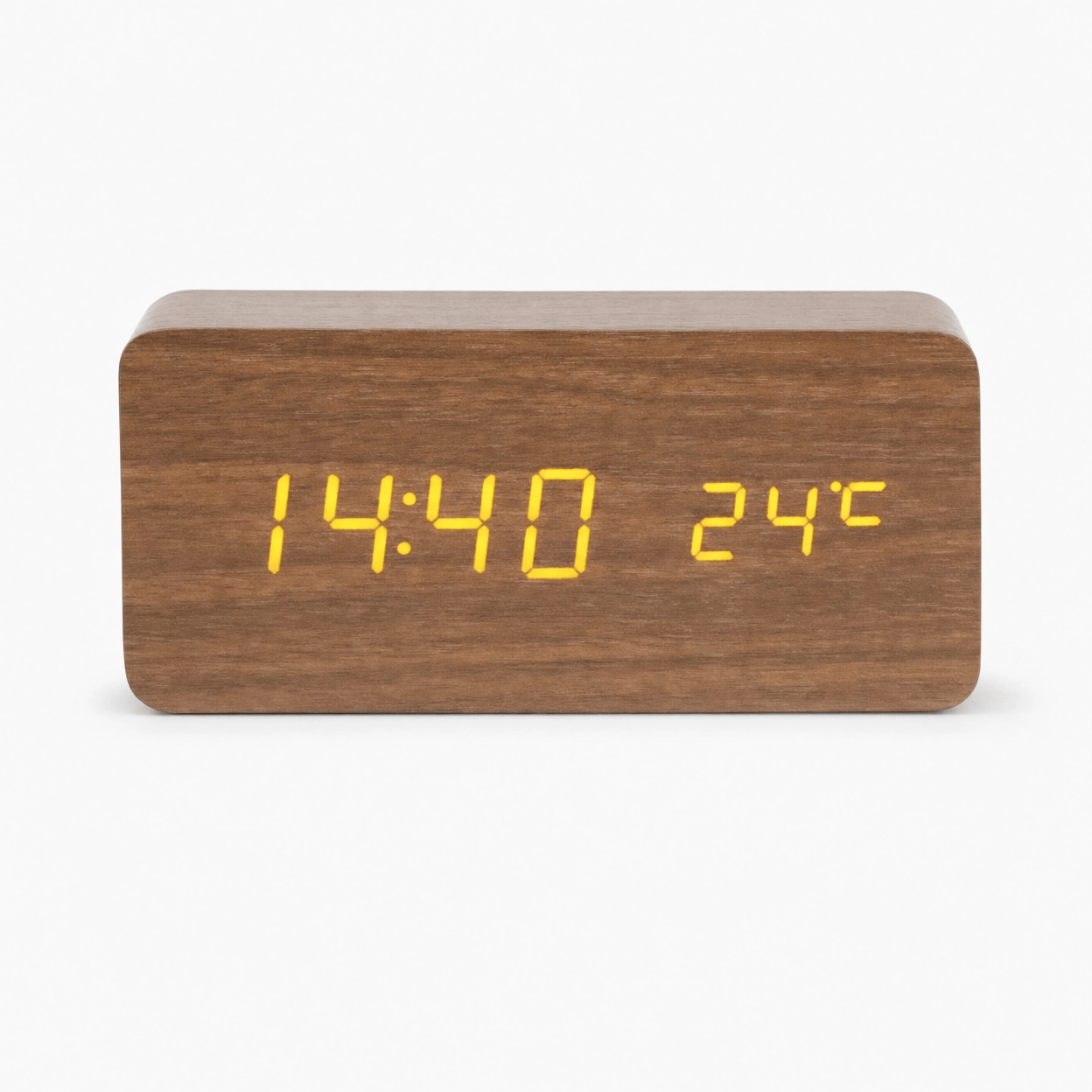 Royal Opera Brown Digital Alarm Clock Temperature Display