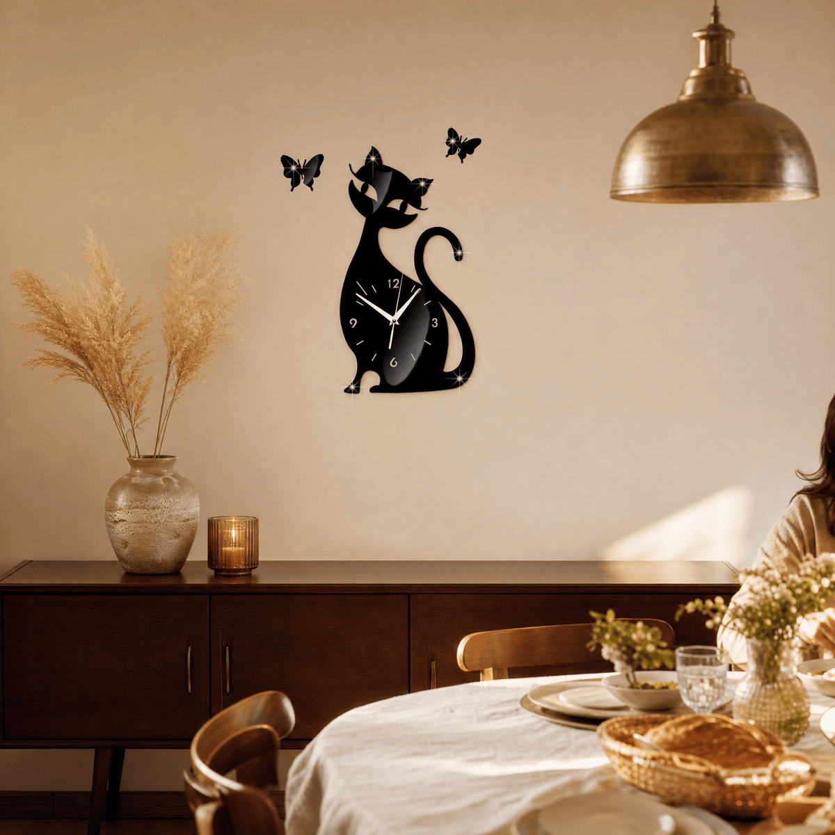 Royal Opera Cat Silhouette Wall Clock