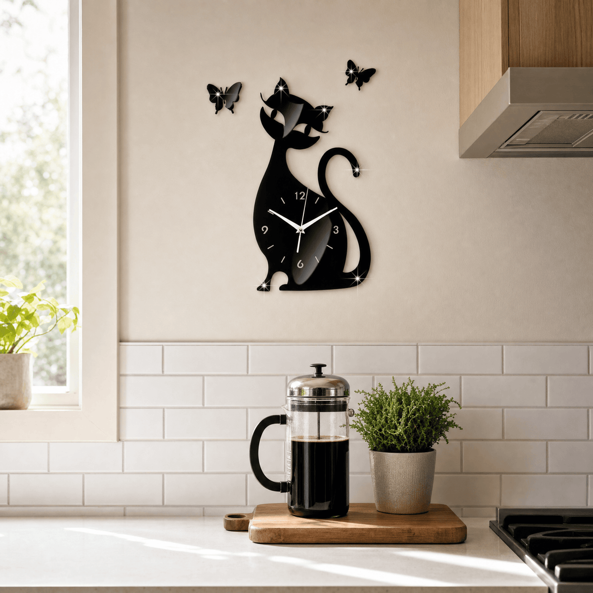 Royal Opera Cat Silhouette Wall Clock