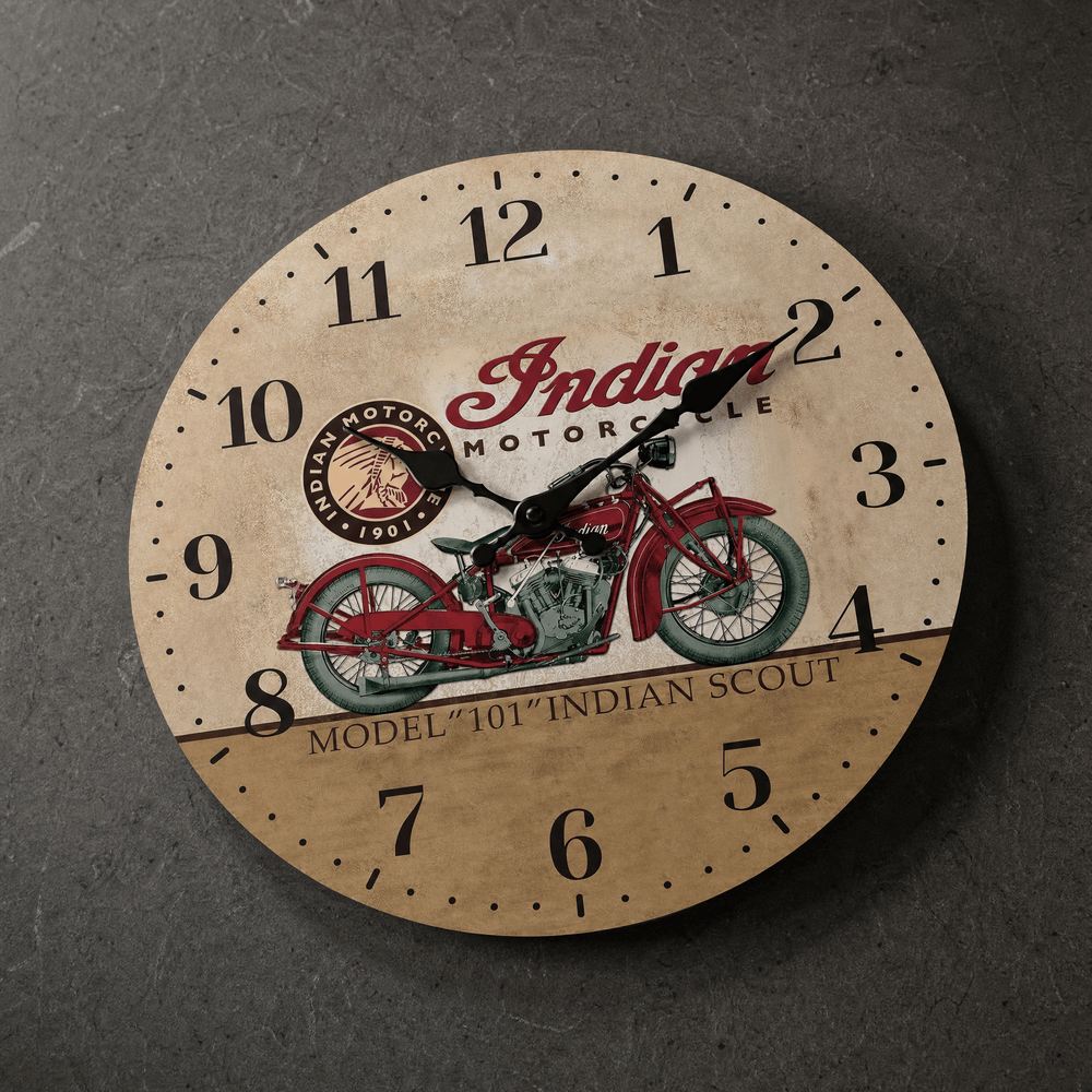 Royal Opera Clock Retro Wall Vintage Motorcycle