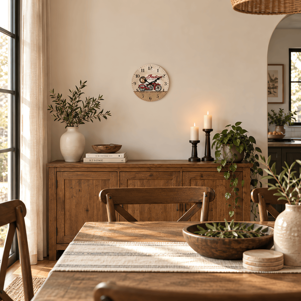 Royal Opera Clock Retro Wall Vintage Motorcycle