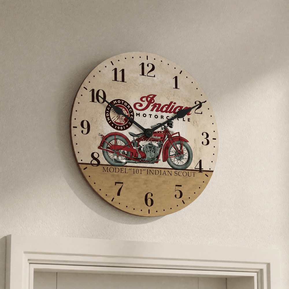 Royal Opera Clock Retro Wall Vintage Motorcycle