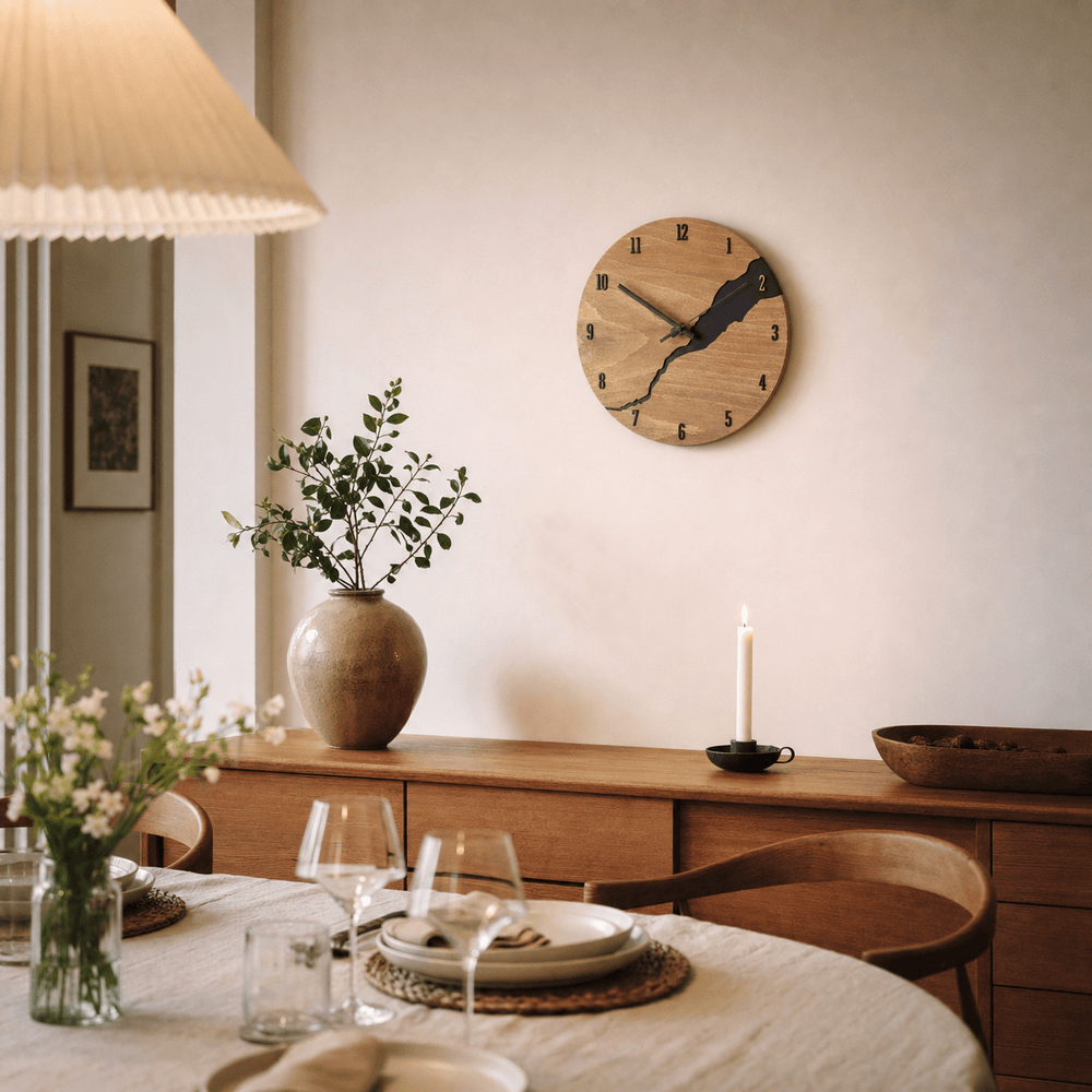 Royal Opera Cracked Wood Modern Wall Clock