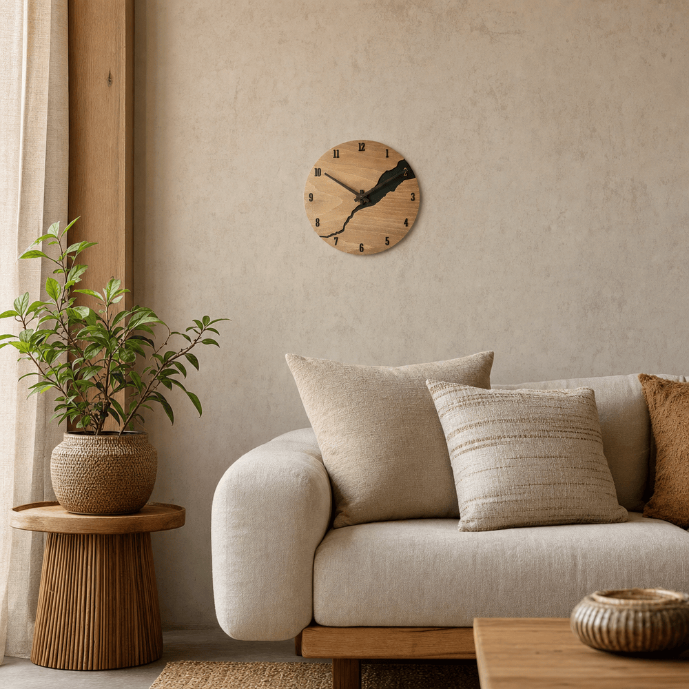 Royal Opera Cracked Wood Modern Wall Clock