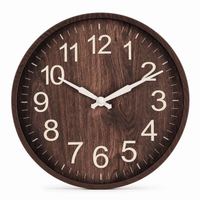 Royal Opera Dark Wood Modern Wooden Wall Clock Easy Read
