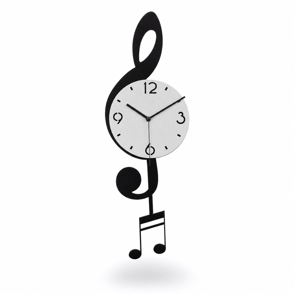 Royal Opera Design 3 Wall Clock Treble Clef Silent Movement