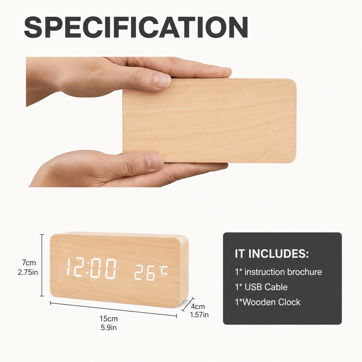Royal Opera Digital Alarm Clock Temperature Display