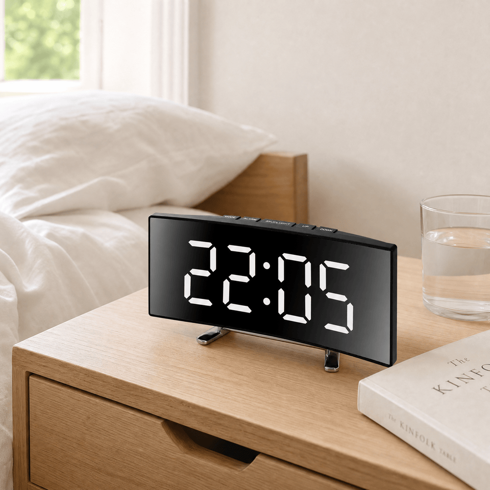 Royal Opera Digital Clock Curved LED Silent
