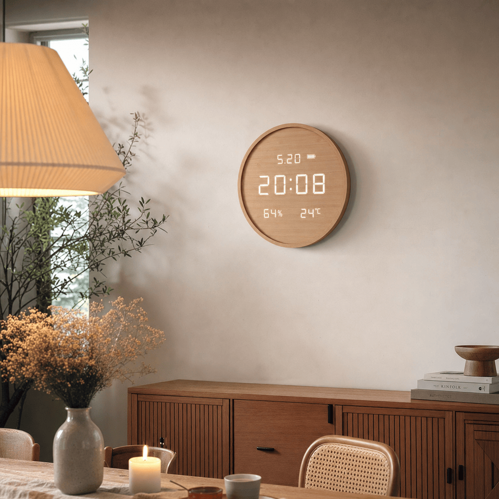 Royal Opera Digital Wooden Wall Clock Silent