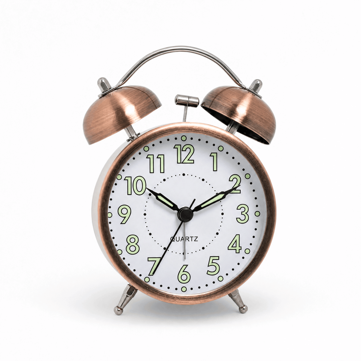 Royal Opera Fluorescent Alarm Clock Twin Bell Roman Numerals