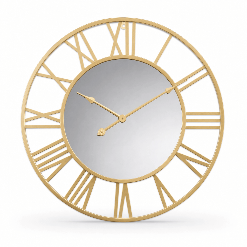 Royal Opera Gold / 40 cm Modern Mirrored Wall Clock Silent