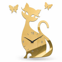 Royal Opera Gold Cat Silhouette Wall Clock
