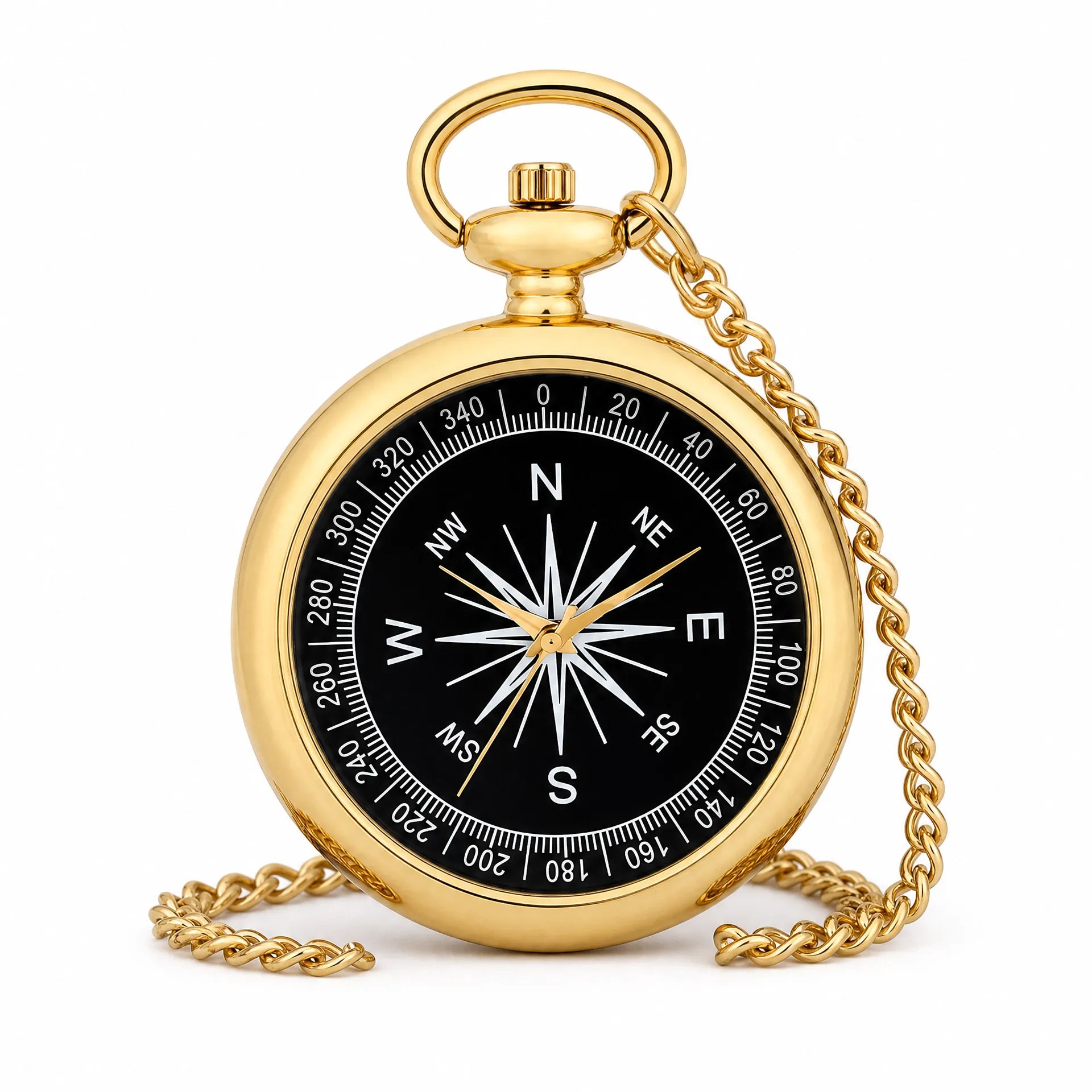 Royal Opera Gold Pocket Watch Compass Dial Groomsman