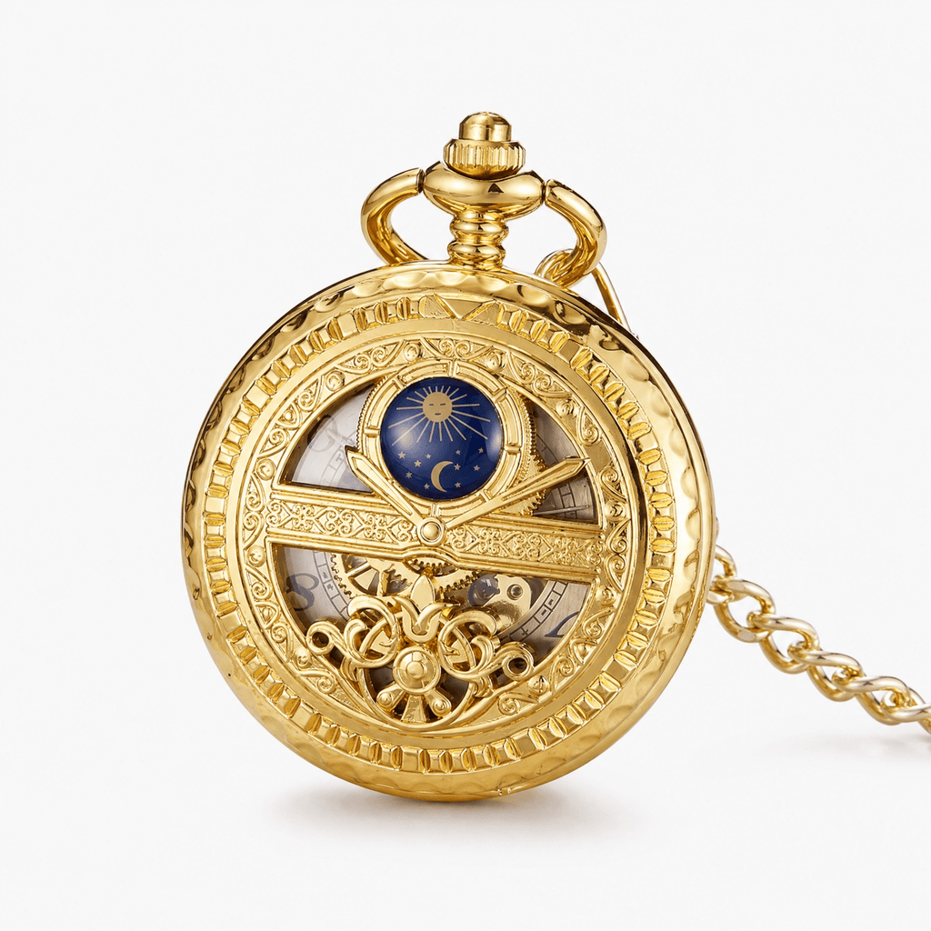 Royal Opera Gold Pocket Watch Vintage Skeleton
