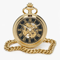 Royal Opera Gold Vintage Skeleton Mechanical Pocket Watch