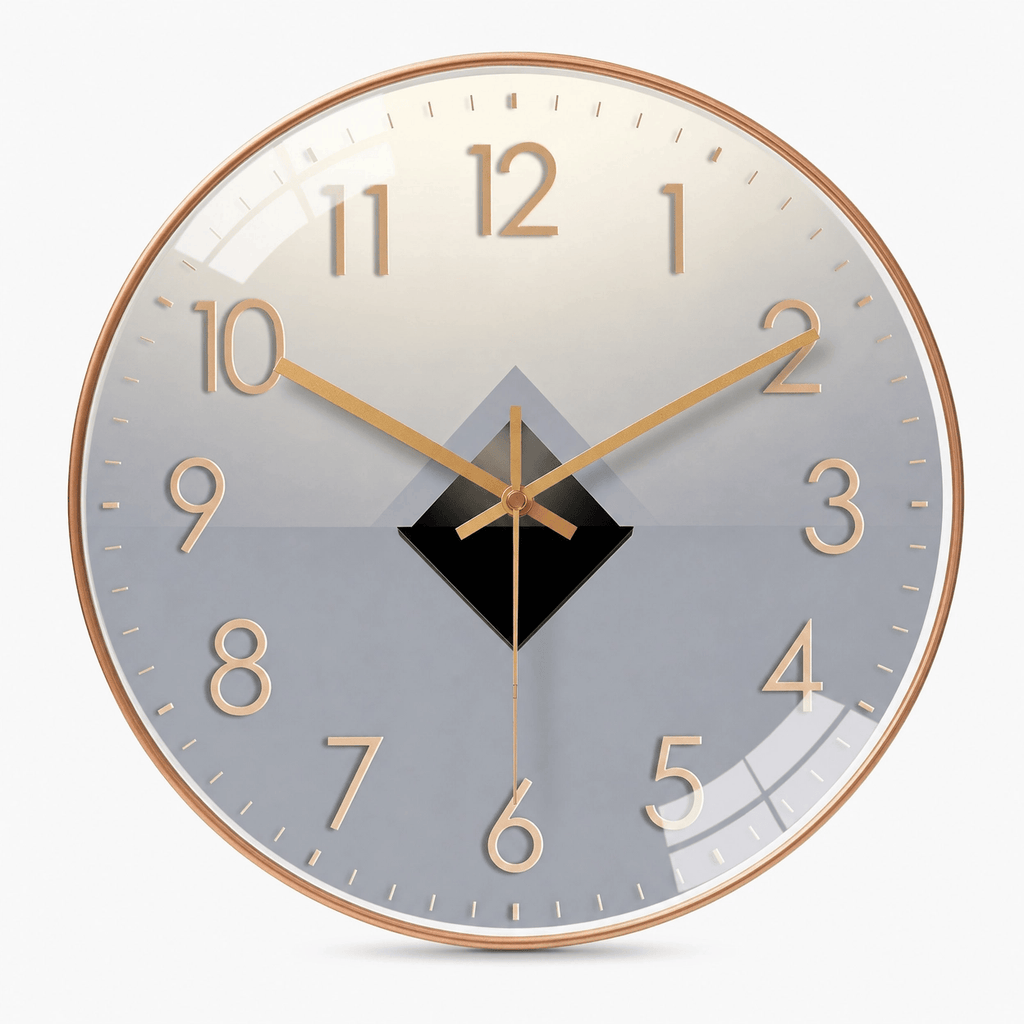 Royal Opera Gold Wall Clock Raised Numbers Geometric Dial