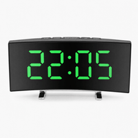 Royal Opera Green Digital Clock Curved LED Silent