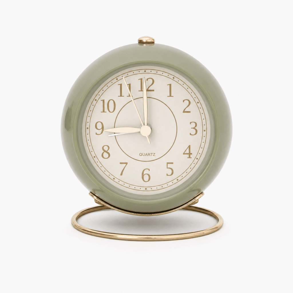 Royal Opera Green Vintage Twin Bell Alarm Clock