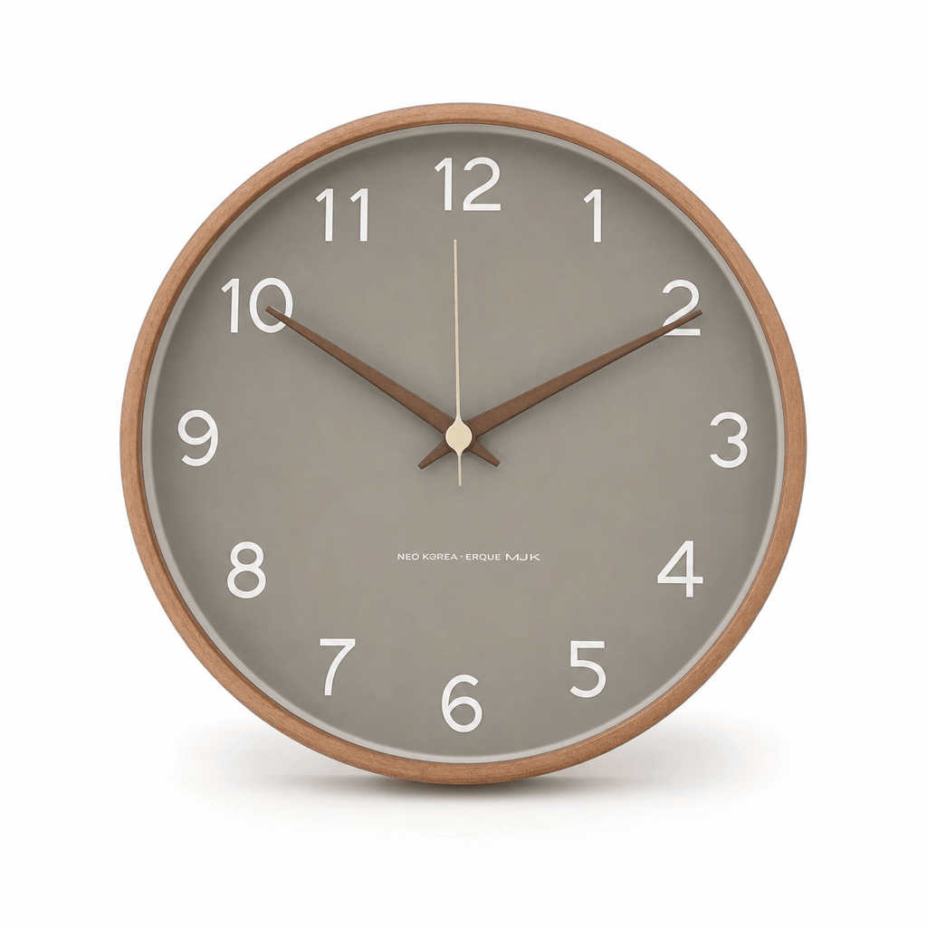 Royal Opera Grey / 25 cm Scandinavian Solid Wood Wall Clock