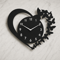 Royal Opera Heart Shaped Butterfly Wall Clock