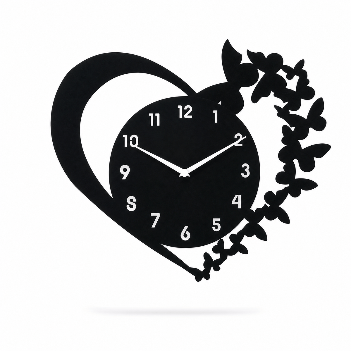 Royal Opera Heart Shaped Butterfly Wall Clock