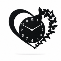 Royal Opera Heart Shaped Butterfly Wall Clock