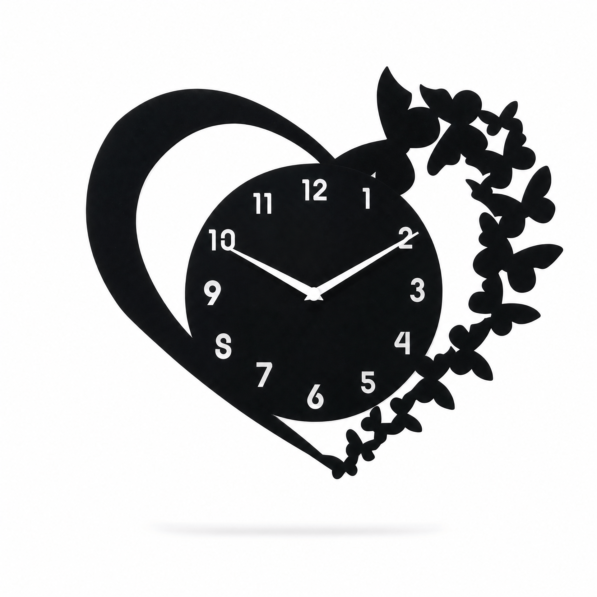 Royal Opera Heart Shaped Butterfly Wall Clock